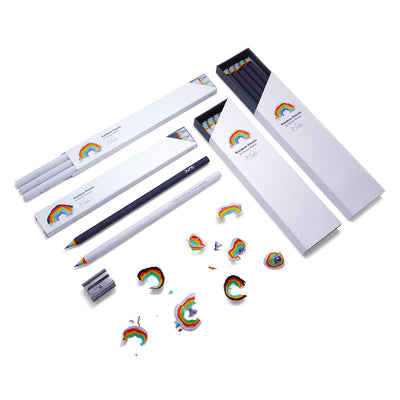 Lápices de diseño con arcoíris de colores