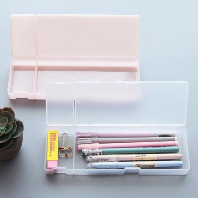 estuche plástico translúcido - frost box pink_estilographica